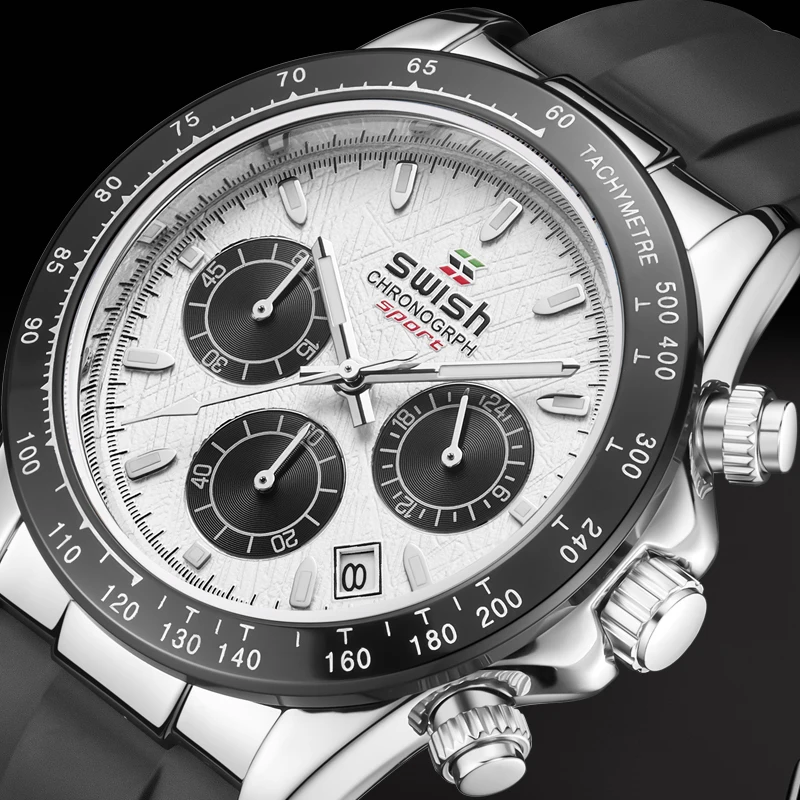 Luxury Men Watch Quartz Watches Top Brand Luxury Silicone Band Waterproof Fashion Watch for Men Chronograph Sport Wristwatch