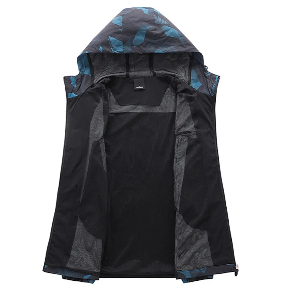 Men's Spring and Autumn Mountaineering Coat Thin Casual Quick Drying Windbreaker Outdoor Sports Hooded Jacket_voghion.com