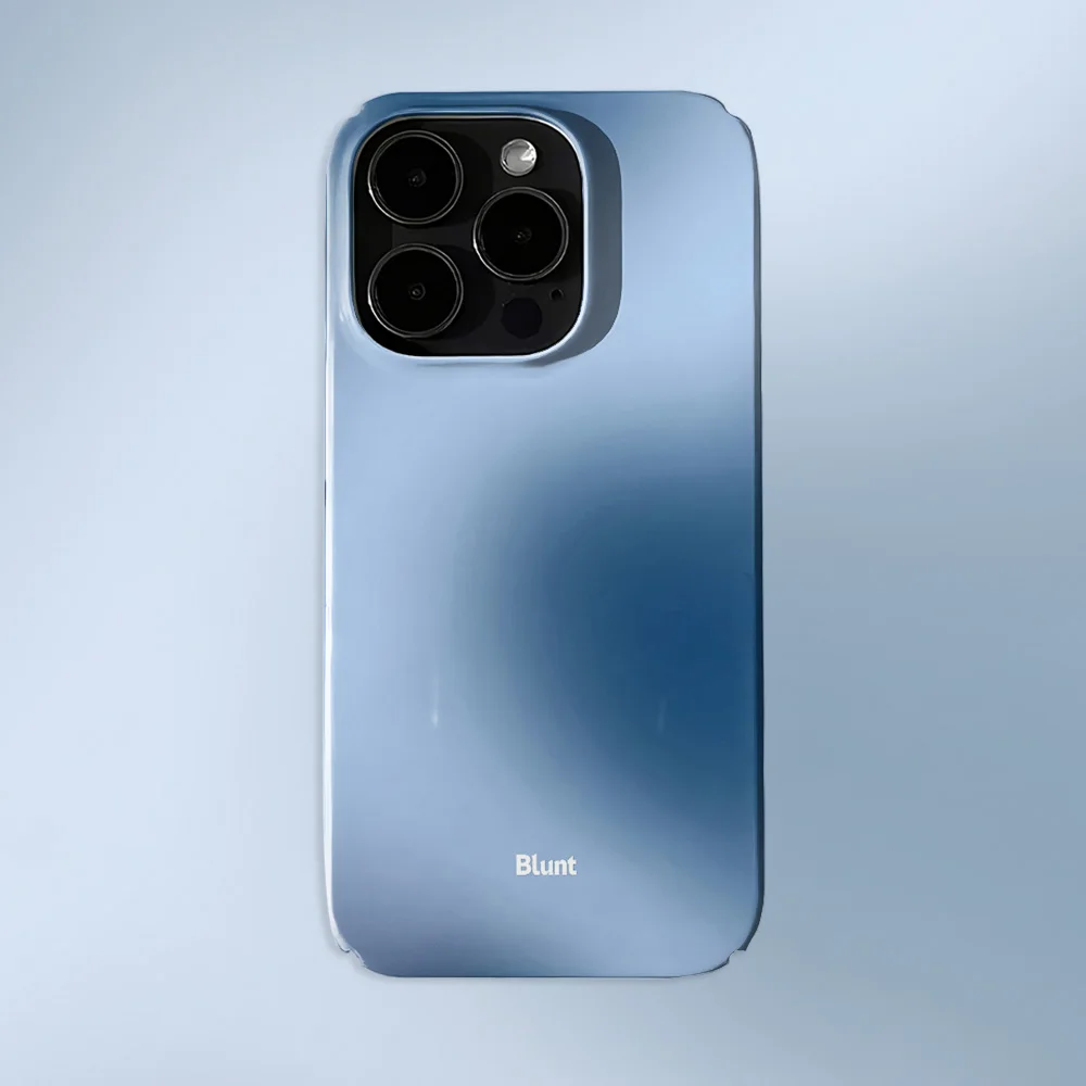 Blue Matte Solid Phone Case with Glossy Film Finish - Durable Hard PC Cover