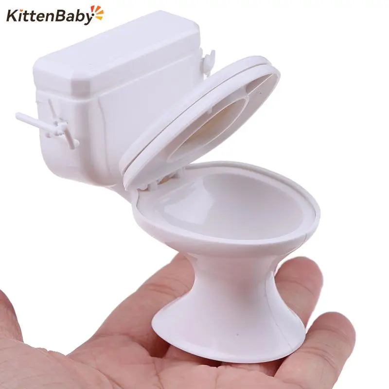 Vintage Dollhouse Furniture Bathroom Modeling White Toilet Doll House Miniature Baby Pretend Toys Dolls Accessories wc ceramic toilet bathroom corner toilet white