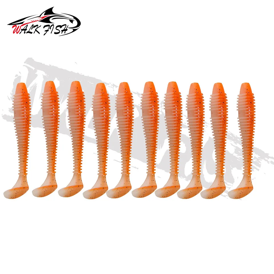 Walk Fish 10 Stück 4,5 cm-7,5 cm Weich plastik Angel köder Wurm köder Jigging Wobbler Angeln lockt Schwimm köder für das Salzwasser fischen – Detail 10