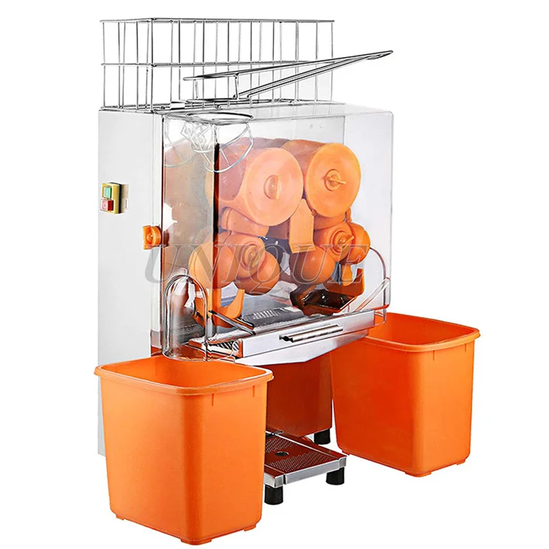 Hot Sale To Usa Automatic 120w Orange Juicer Squeezer Machine / Electric 220v Industrial Lemon Juice Extractor With 2 Trash Can