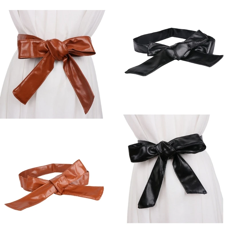 

Ladies Coat Belt Ladies Decorative Wide Belt Black Color Knotted Trench Belts M6CD