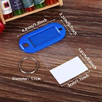 20/50Pcs Tough Plastic Key Tags with Split Ring Label Window,Assorted Colors,Keychain Key Split Ring ID Tags Name Card Label Lan 2