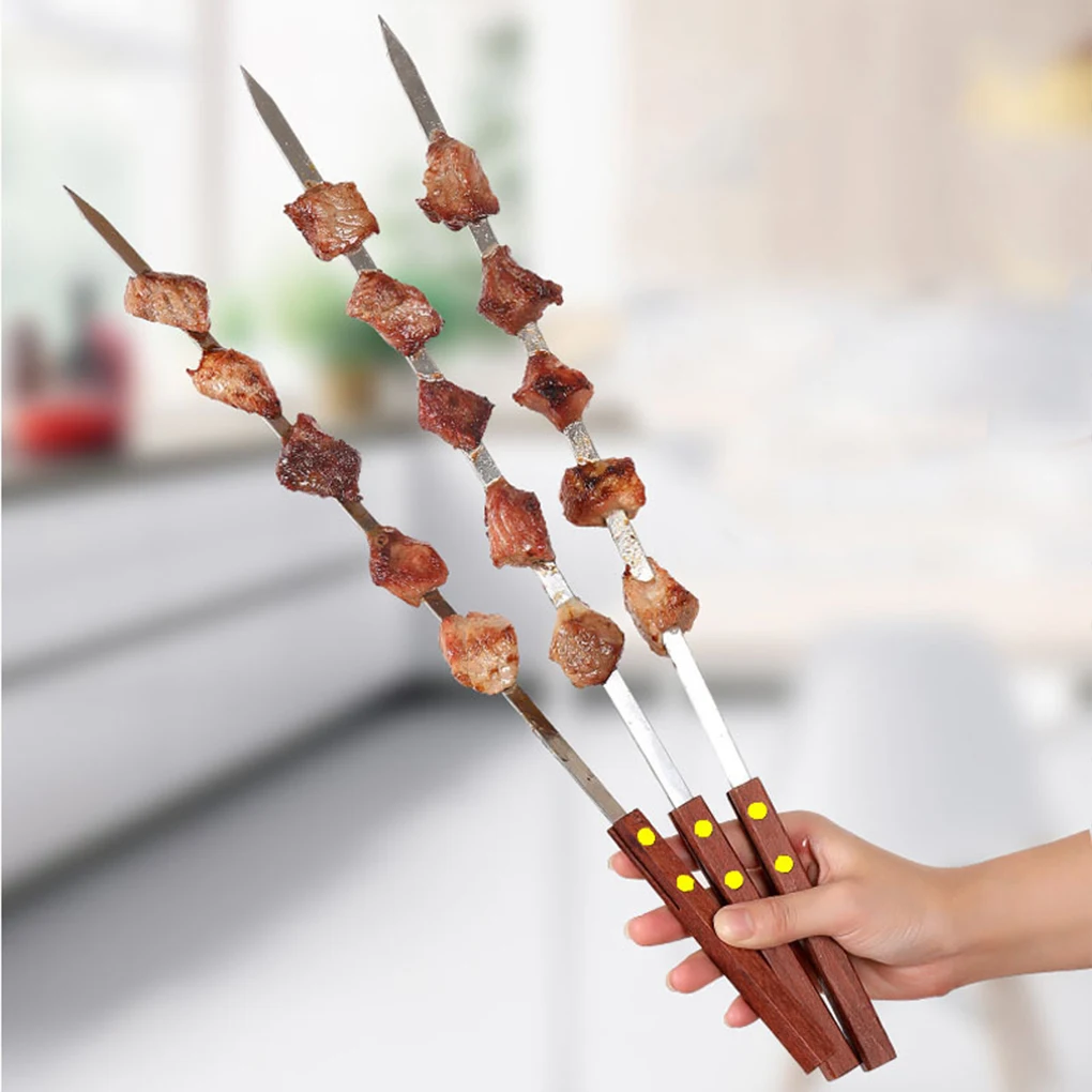 

10pack lot Convenient And Practical Stainless Barbecue Needle With Handle Length Barbecue Sticks