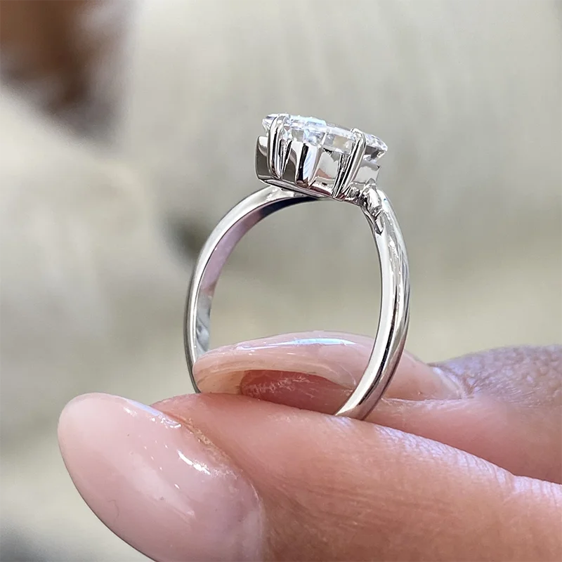 Platin 950 1,50 CT Hauptstein CVD&HPHT Smaragdschliff EF VS-VVS Lab Grown Diamond Solitärring für Lady IGI-zertifiziert – Detail 9