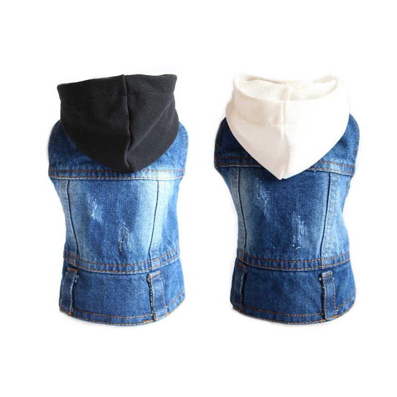 Dog Denim Jacket, Dog Jeans Jacket Cool Blue Denim CoatLapel Vests