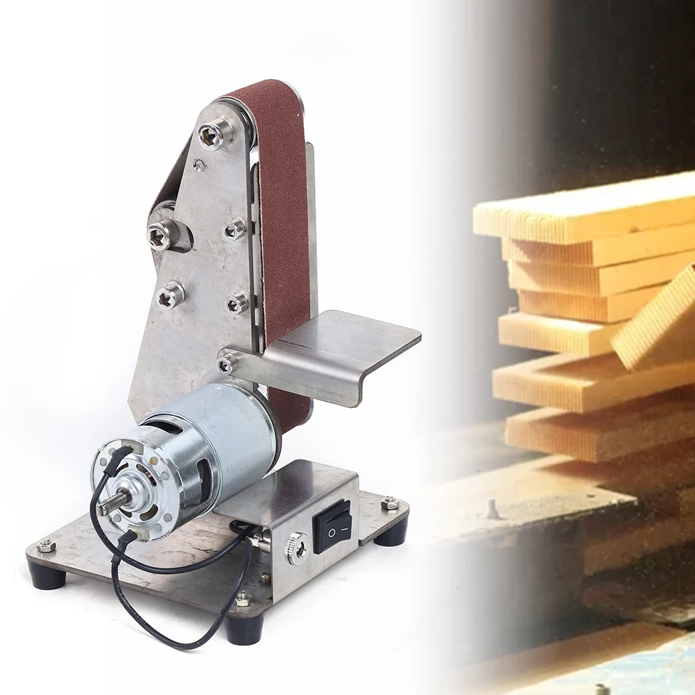 Mini Electric Abrasive Belt Machine With Power Supply DIY Polishing Machine Grinding Machine Fixed Angle Sharpening Machine 5