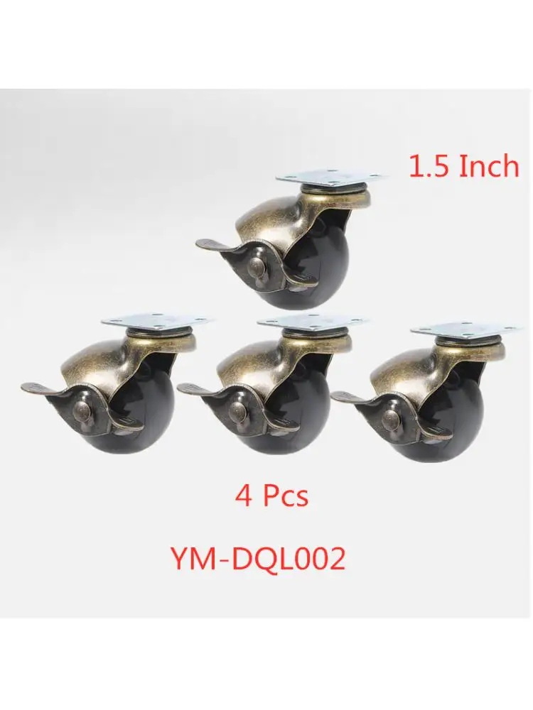 

4 Pcs/Lot Retro Earth Wheel With Brake, 1.5 Inch Furniture Wheel, European Universal Caster, Sofa, Spherical Supplied