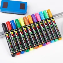 

12/24 Colors White Board Maker Pens Set Whiteboard Markers Liquid Chalk Erasable Glass Ceramics Maker Pen Office School Supply