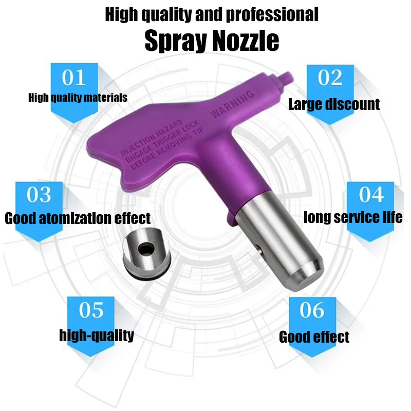 Airless Spray Gun Tips Seal Nozzle 209 - 655 Airless Sprayer Spraying Machine Parts Purple Airbrush Paint Spray Tip Nozzle