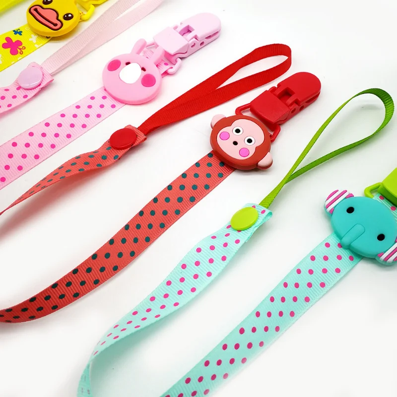 Baby Silicone Pacifier Clips Chains Personalized Safe Teething Teether Cartoon Animals Soother Nipples Handmade Feeding Holder