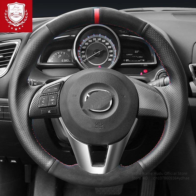 

Suede Artificial Leather Car Steering Wheel Cover For Mazda 3 Axela Mazda 6 Atenza Mazda 2 CX-3 CX3 CX-5 CX5 Scion Wrap Cover