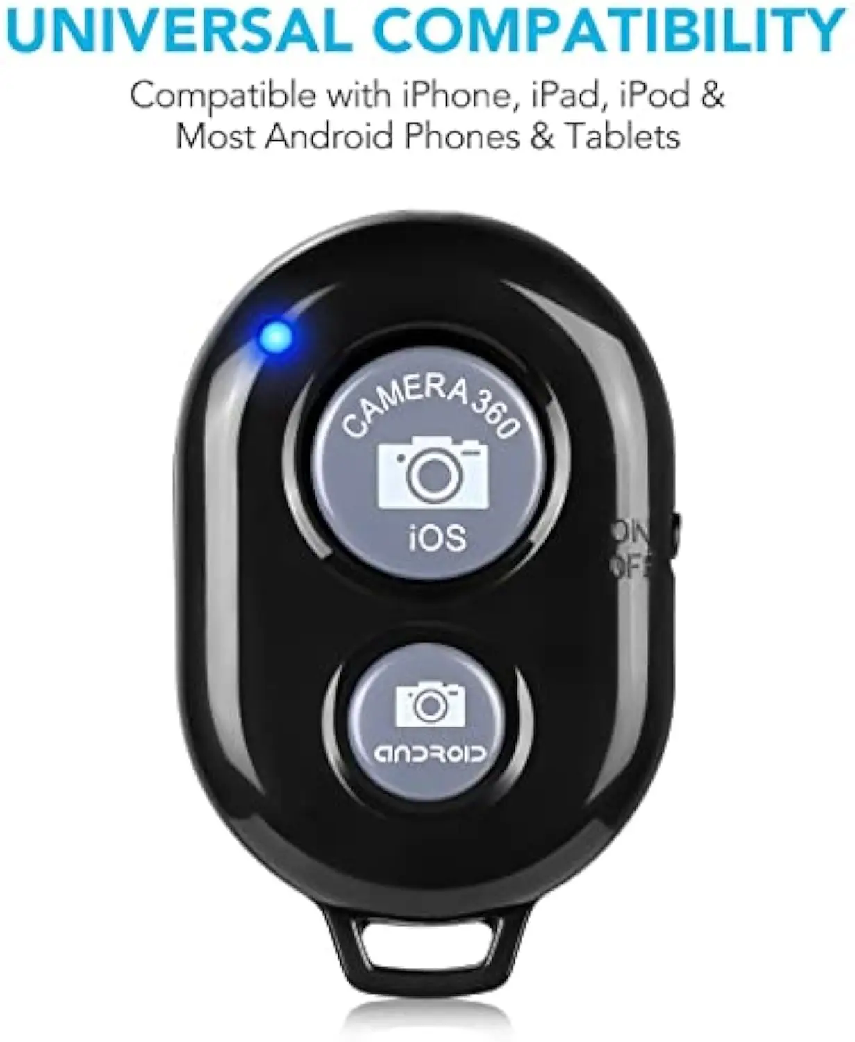 Wireless Camera Remote Control - Photo & Video Clicker for Smartphones & Tablets (2 Pack)