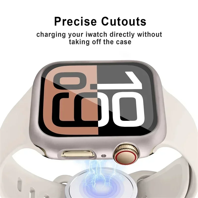 3er-Pack gehärtete Glasabdeckung für Apple Watch Displayschutzfolie 9 8 7 6 5 4 3 SE 40 mm 41 mm 46 mm 45 mm 10 42 mm 38 mm Zubehör – Detail 6