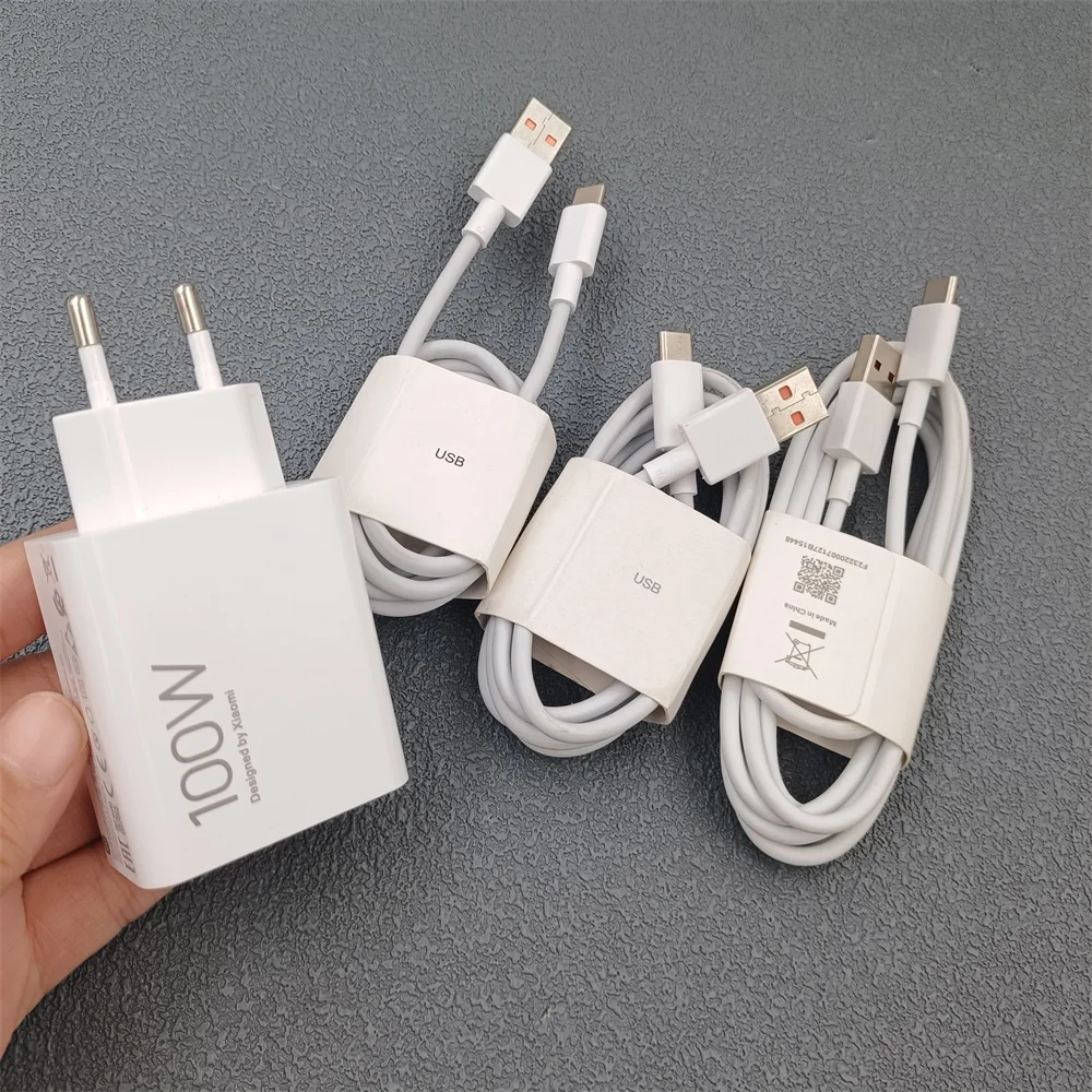 อะแดปเตอร์ชาร์จเร็ว Xiaomi 100W หัวชาร์จ EU Turbo Charge พร้อมสาย Type-C 2 เมตร