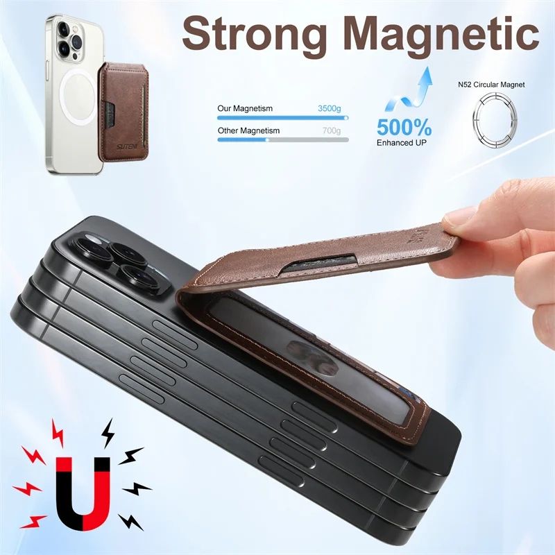 Luxury Magnetic Leather Wallet Phone Holder - Card Storage Case Cover Accessories