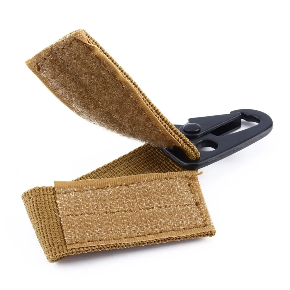 Tactical Hanging Buckle Molle Nylon Webbing Carabiner Belt Triangle Keychain 2pcs for Outdoor Climbing Camping Tool Accessory