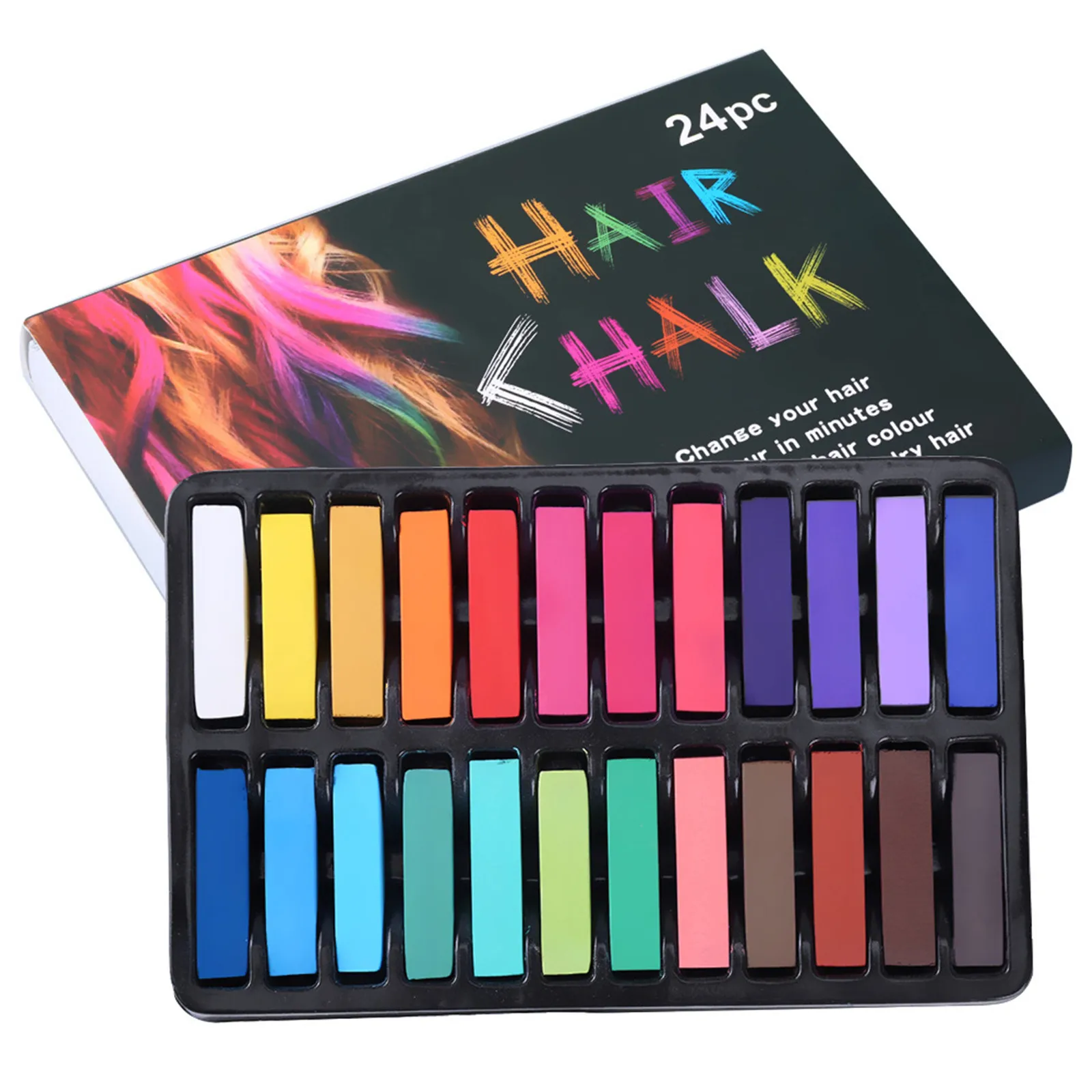 Horse Hair Chalk Temporary Washable Hair Coloring Dyeing Chalk Easy To Color