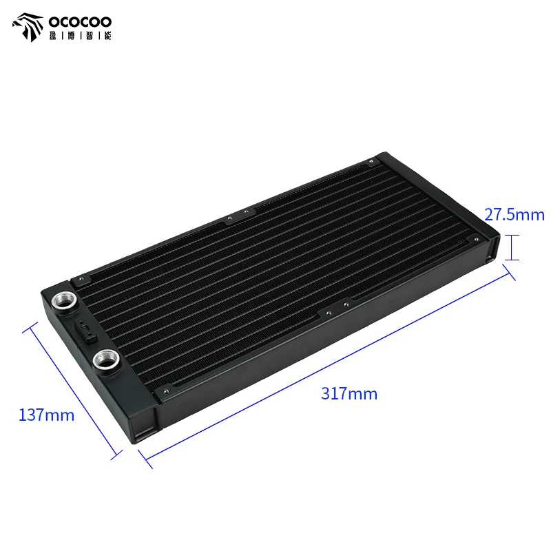 Ococoo-aluminium Water Cooling Radiator Bico Fixo Computer Beauty Equipment 3dprinter Faça Você Mesmo Sistema de Refrigeração 280 mm g1 4 - Imagem 5