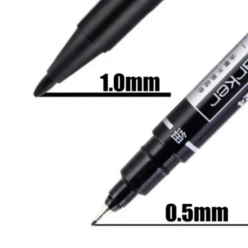 Double Head Marker Pen 1-10Pcs 0.5mm 1mm Tips Waterproof Ink Oily Office School Supplies