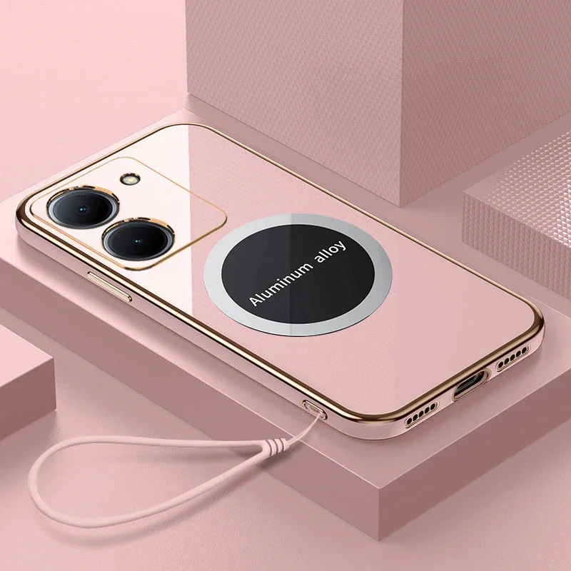 Luxury Shockproof Square Plating Phone Case with Enhanced Back Cover Design