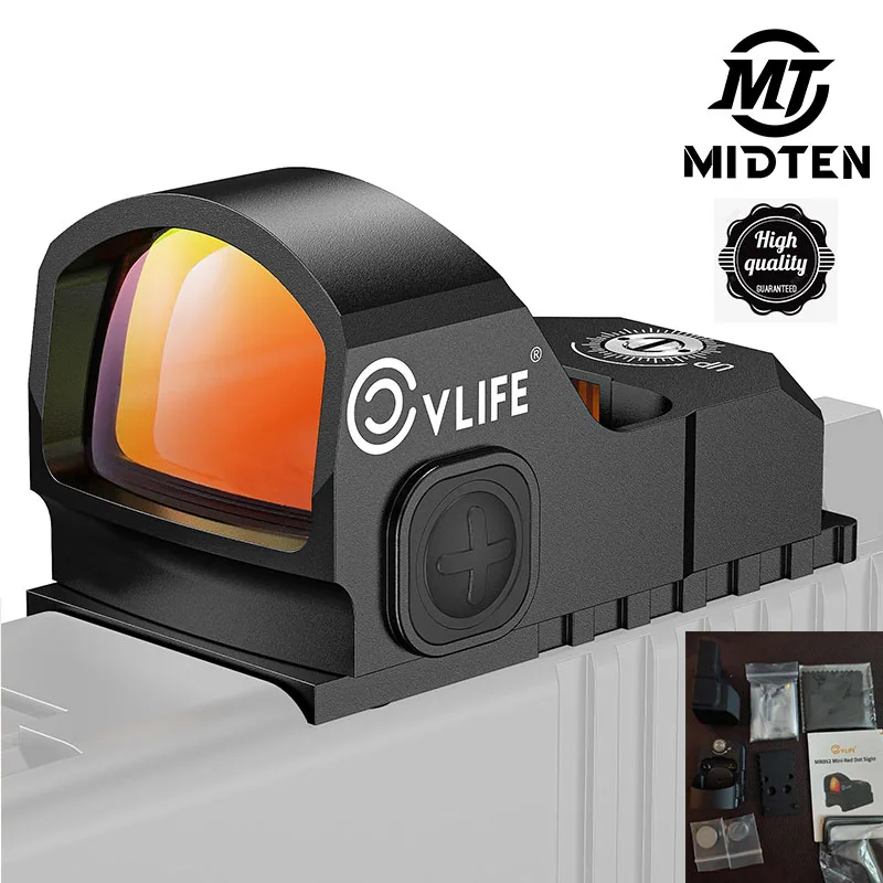 MIDTEN WolfProwl Red Dot Sight Pistol with RMR Footprint 3 MOA Sight Adapter Plate MOS Motion Awake Footprint Airsoft