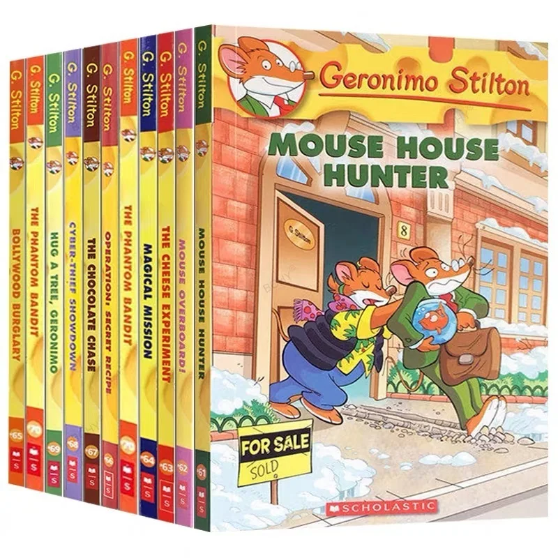 10-books-geronimo-stilton-61-70-adventure-explore-comic-fiction-parent-child-kids-story-english-picture-storybook-libro