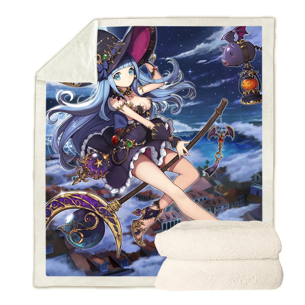 

CLOOCL Fashion Anime Blankets Halloween Manga Game Sherpa Blanket 3D Printed Child Adult Throw Quilts for Bed Sofa Festival Gift