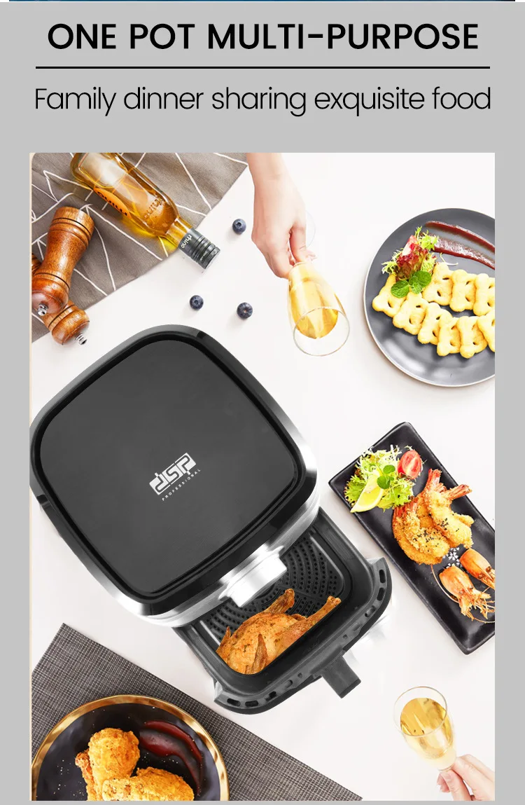 Forno de Fritadeira de ar Capacidade do Agregado Fritadeira de ar Casa Inteligente Grande Familiar 1800w Potência Multi-função Elétrica 6.5l potência multi-função fritadeira de ar elétrica