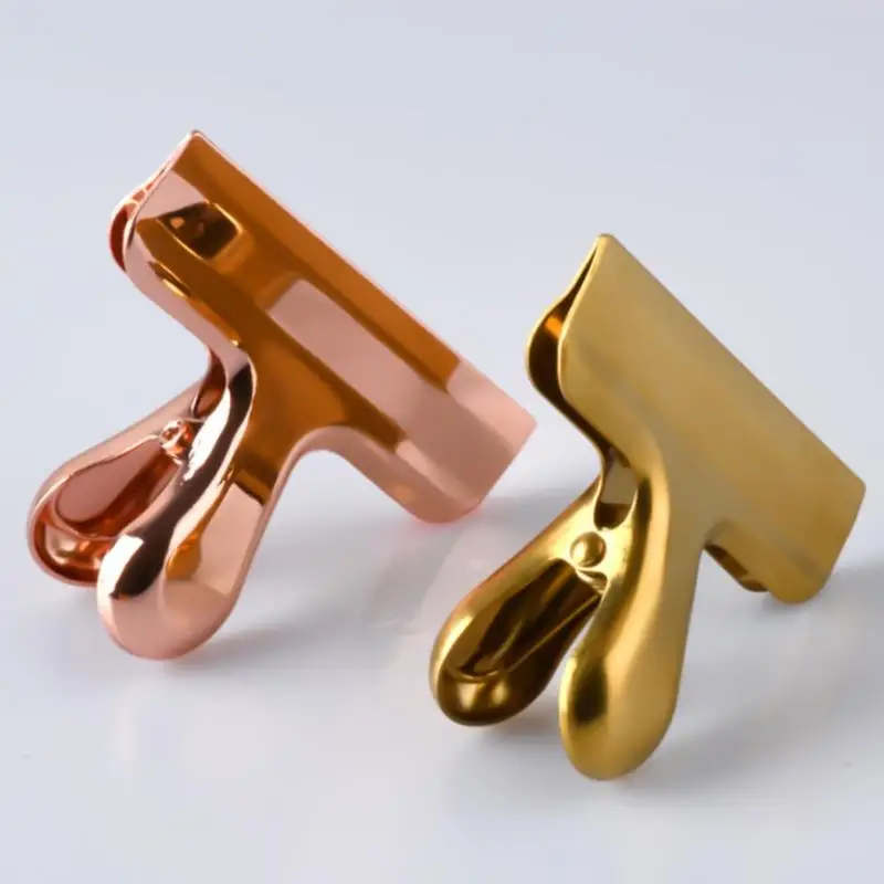 

Simplicity Binder Clamp Luxurious Rose Gold Metal Clip Paper Bill File Bag Organizer Student Stationery Office Supplies