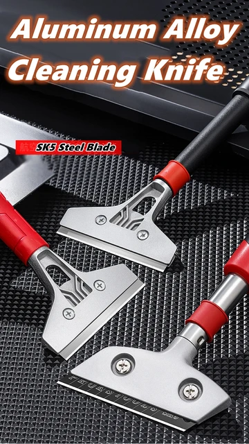 Portable Aluminum Alloy Cleaning Shovel Knife Wallpaper Paint Tiles Flooring Scraper Remover With SK-5 Blade Home Cleaning Tools 2