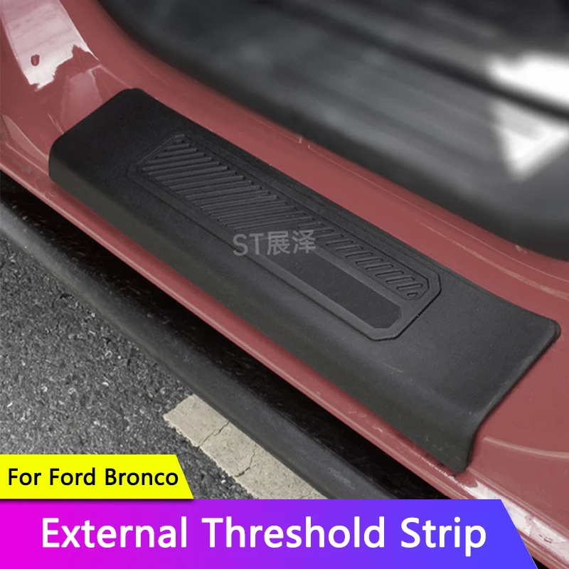 

TAJIAN Car External Threshold Strip Protective Film Exterior ABS Welcome Pedal Decoration Modification For Ford Bronco