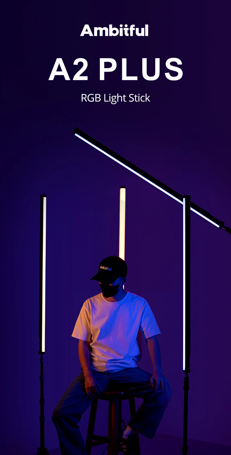 A2 plus 2500K-8500K RGB Tube Light Full Color LED Video Stick Light ,CRI 95+ TLC