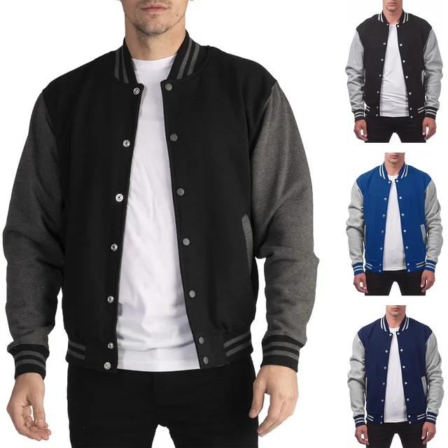 Veste de Baseball en Jersey pour hommes, ample, tendance américaine, bombardier, décontractée, grande taille, nouvelle collection 2023 1