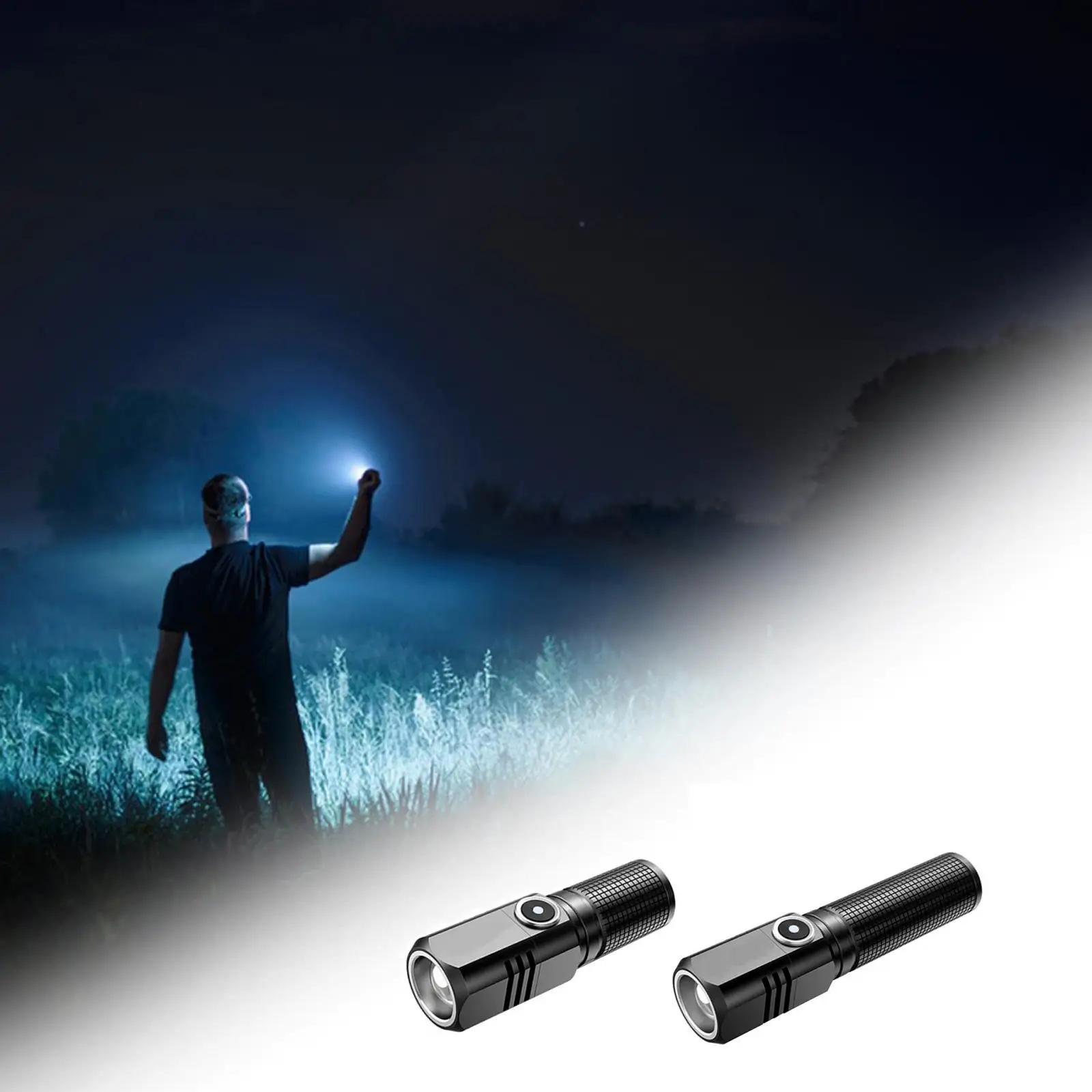 LED flashlight, mini flashlight, USB rechargeable, compact pocket flashlight,