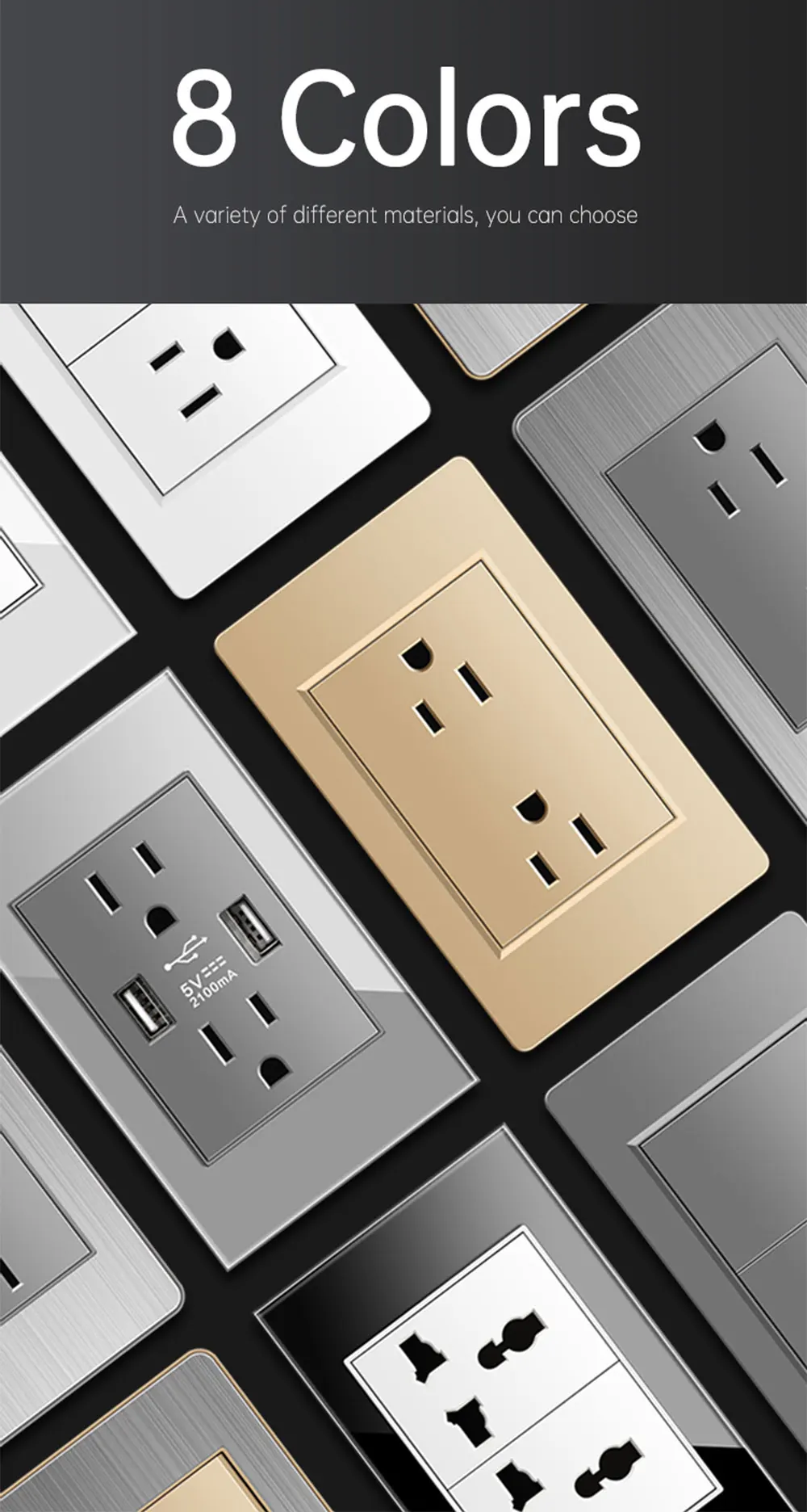 Description Picture 2 of itemEIOMR US BR Standard Wall Switch,3 Gang 1 / 2 Way,White Crystal Glass Panel,Size 118*75mm,10A Light Switch for Home Improvement