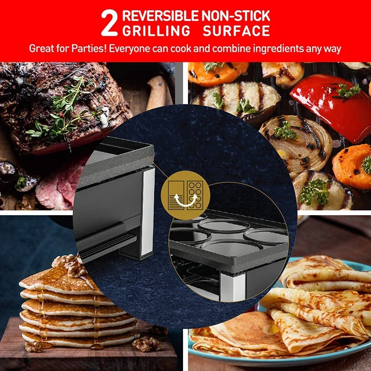 Mini Barbecue Grill Non-electric Raclette Machine Electric Steak Grill PTFE 2000 Electric Portable Smokeless Bbq Grill Aluminum 5