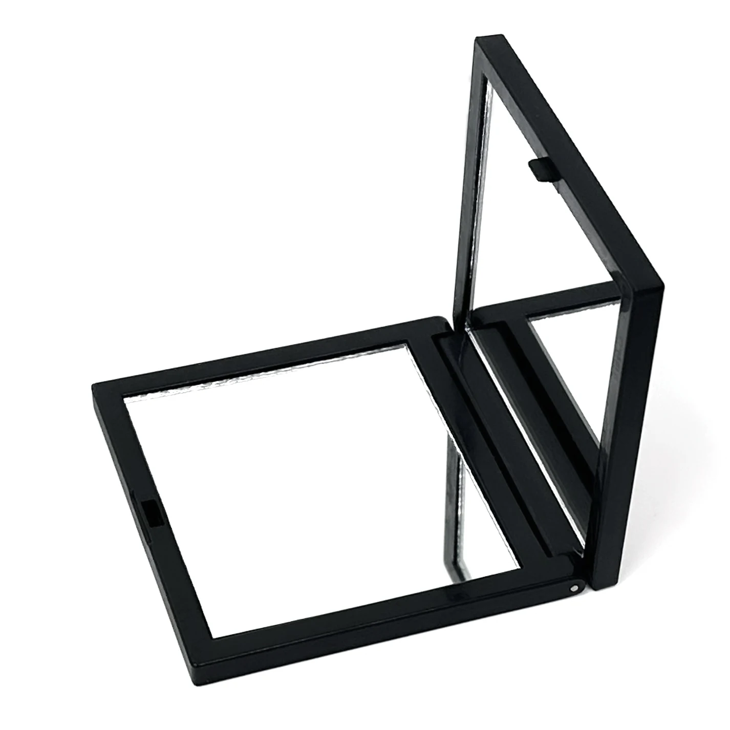 Matte Black Double Sided Hand Mirror High Quality Rubber Coating Makeup Mirror with Rubber Coating