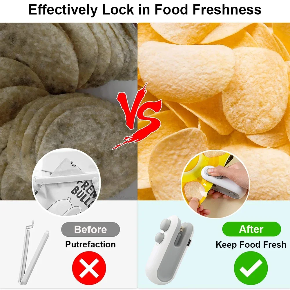 Xiaomi Mini Heat Bag Sealing Machine Portable Package Sealer Bag Plastic Food Sealer Bag Handheld Sealer Food Package HeatSealer 5