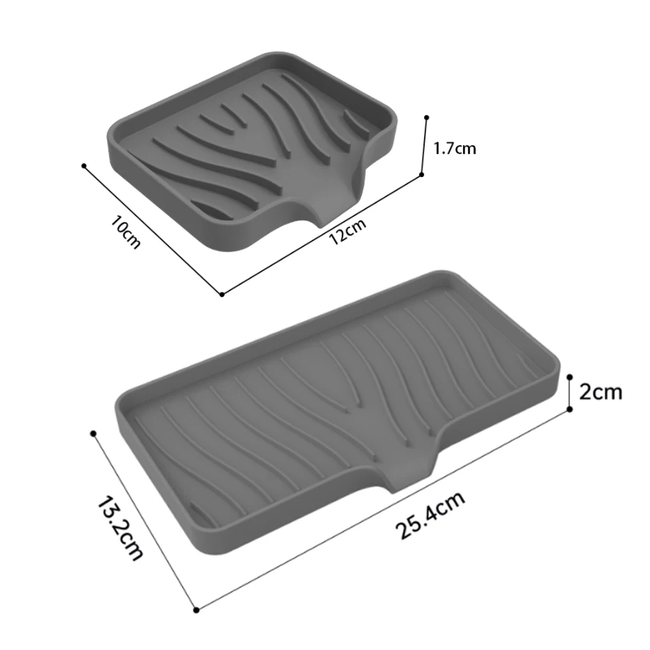 Kitchen Tray Storage Tray Kitchen Sink Mat Faucet Mat Soap Dispenser Tray Silicone Faucet Mat Kitchen Sink Tray Soap Dispenser Sponge Drain Pad Sink Splash Drying Mat Countertop Storage Tray
