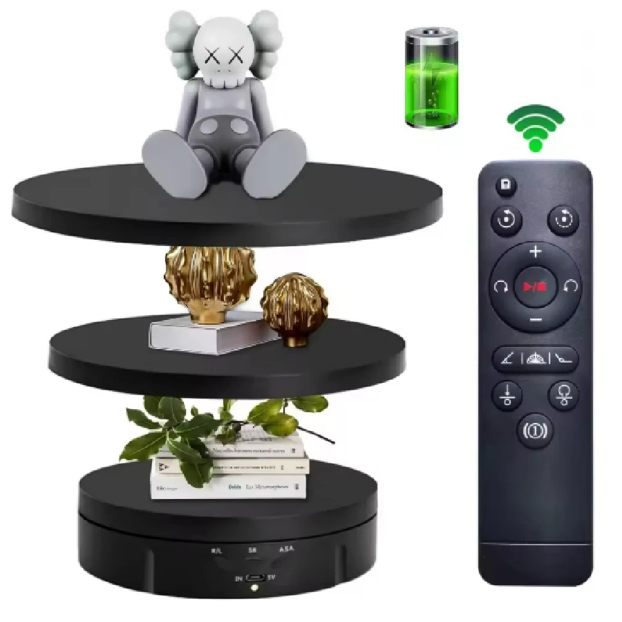 Remote Controlled Electric Jewelry Display Rotating Turntable for Photography and Showcases
