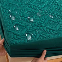 100% Waterproof Quilted Mattress Cover Protector Breathable Antibacterial Fitted Sheet with Elastic Band Queen King Bed Sheet 2