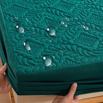 Housse de matelas matelassée imperméable, literie en relief, protection de matelas, Anti-acariens, Anti-bactérien, drap-housse sans taie d'oreiller 1