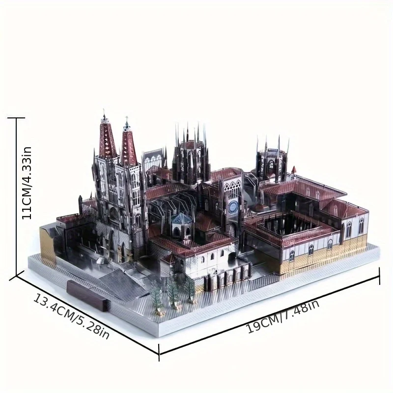 교회 3D 금속 퍼즐 쾰른 대성당 모델 DIY 레이저 컷 조립식 퍼즐 성인 교육용 장난감 데스크탑 장식