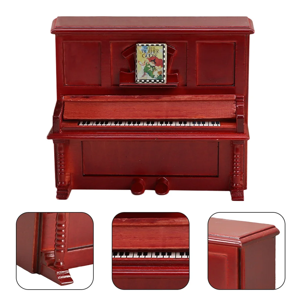 

Mini Piano Model for Dollhouse Miniature Wooden Playset Toy Toys Models Color