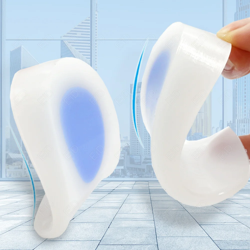 Weiche Elastizität, halbe Einlegesohlen aus Silikongel für Plantarfasziitis, Fersenbecher, Polsterschutz, Sport-Einsatz, Sohle, Stoßdämpfung, Unisex – Detail 7