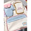 HAEX Kawaii Women Backpacks Cartoon Toast Patchwork Large Capacity Students Mochilas Para Mujer High School Aesthetic Girls Bags 3
