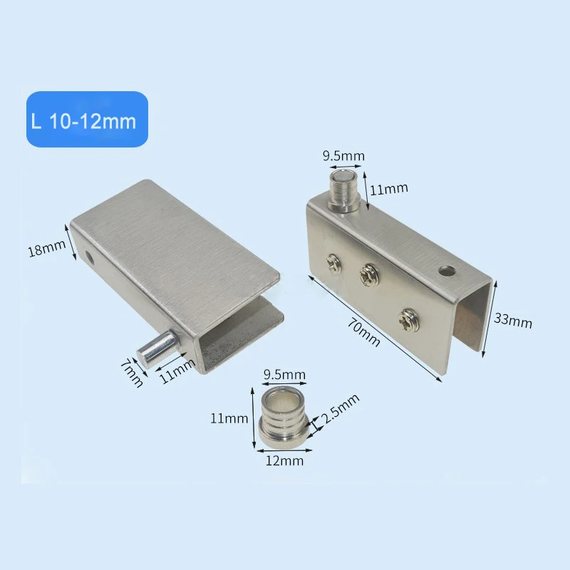 Glass Pivot Hinge Rotation Axis Stainless Steel Furniture Wine Cabinet Clamp Clip Shaft Hidden Glass Door Hinge