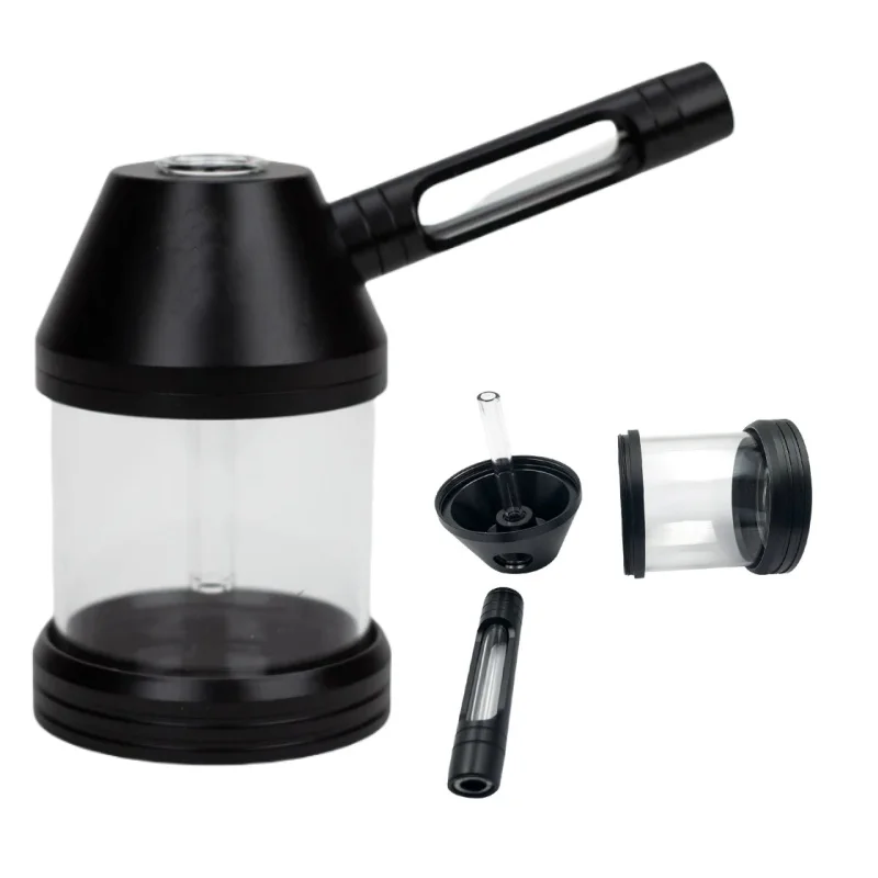 Smoking Pipe Kit Aluminum Alloy Glass Dry Burning Grass Herb Tobacco Pipes Hookah Set Portable Shisha Smoke Pipa for Gifts tobacco pipe herb smoking pipe smoking pipe glass smoking pipe